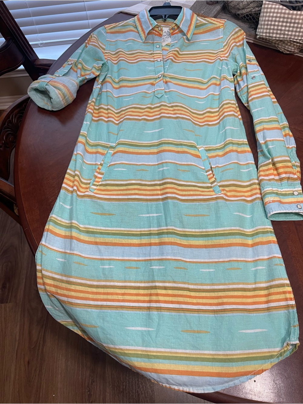 Ryan Micheal Dress western serape tunic stripe